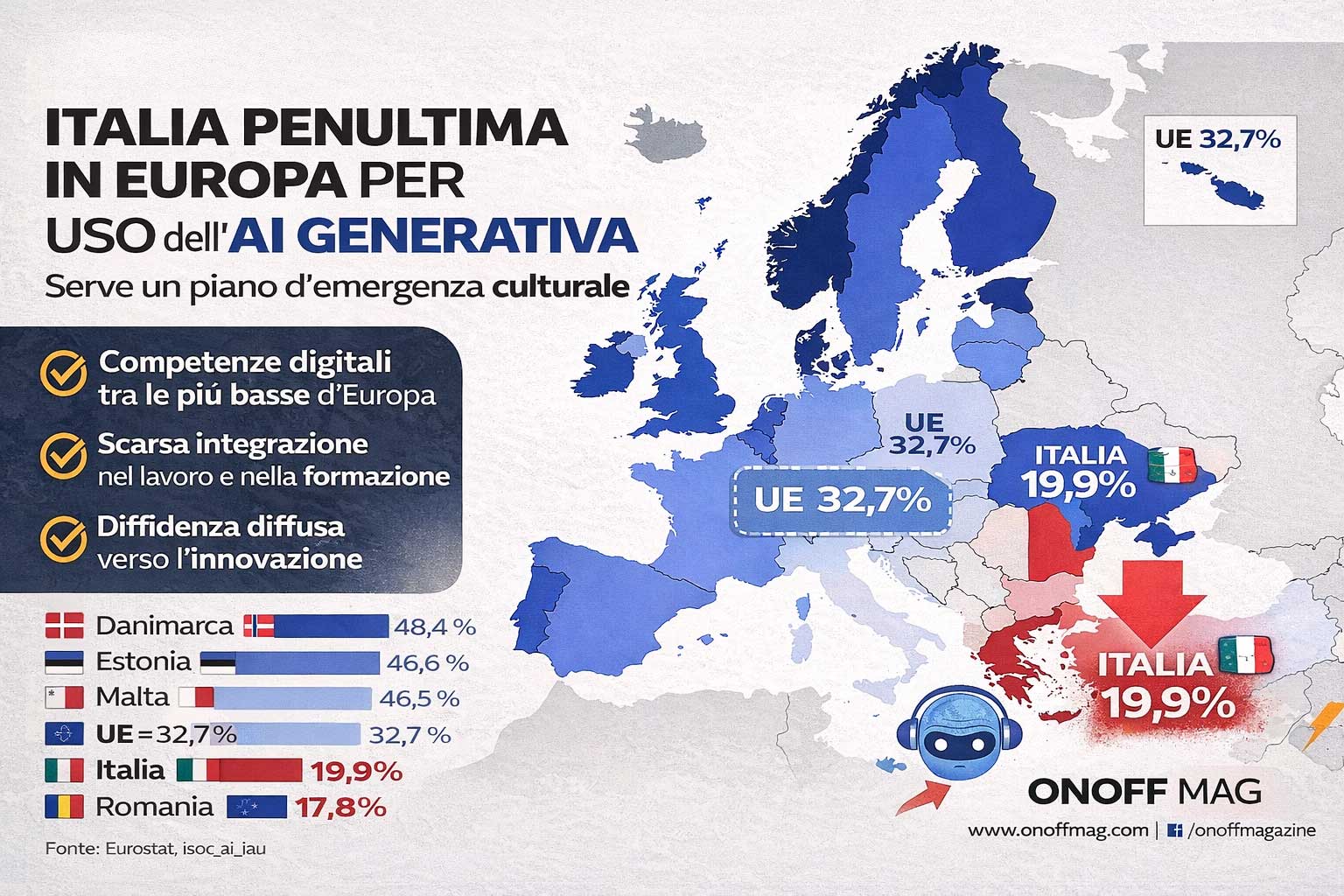 AI generativa: l’Italia resta ai margini mentre l’Europa accelera